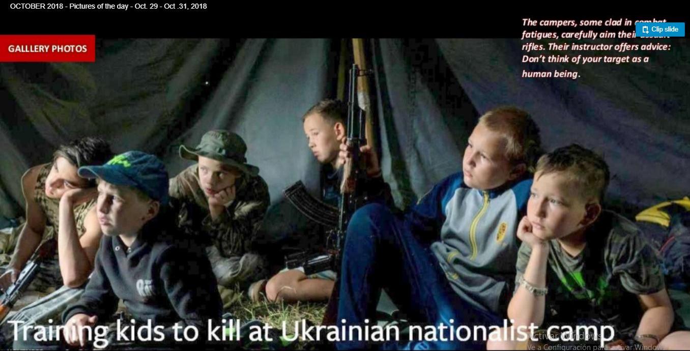 Entrenamiento militar a niños en Ucrania