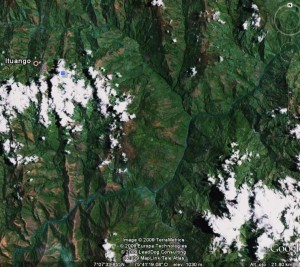 Foto Satelital de la Región de Ituango, donde se ubica la represa de Ituango